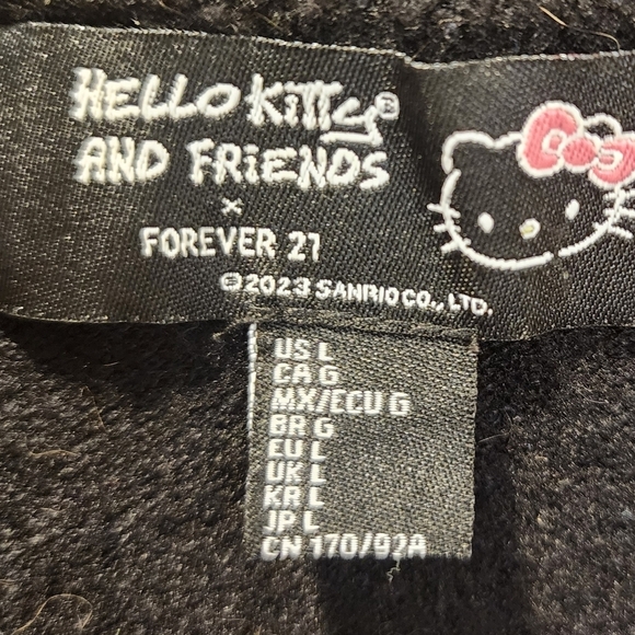 Hello Kitty and friends and Forever21 Kuromi Black Cardigan with Chain Detail L - Picture 8 of 12